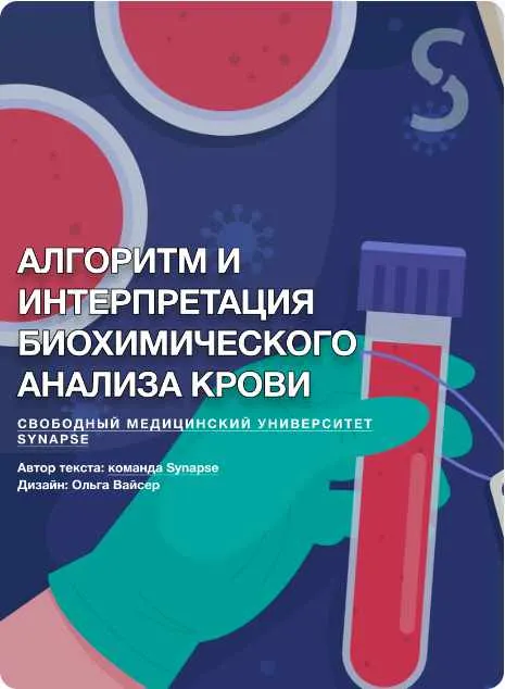 Обложка курса «[Synapse] Алгоритм и интерпретация биохимического анализа крови»