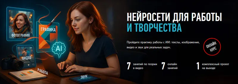 Обложка курса «[profileschool] Нейросети для работы и творчества 2025 (Антон Мартынов)»