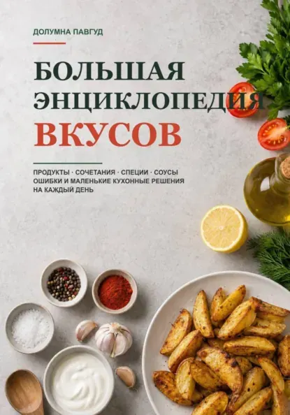 Обложка курса «Большая энциклопедия вкусов: продукты, сочетания, специи, соусы, ошибки и маленькие кухонные решения на каждый день (Долумна Павгуд)»