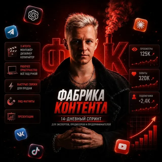 Обложка курса «Фабрика контента (Алекс Исаков)» (автоматизация контента)