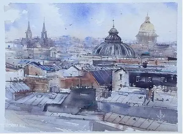 Обложка курса «[lectoroom] Панорама города в акварели (Юлия Барминова)»