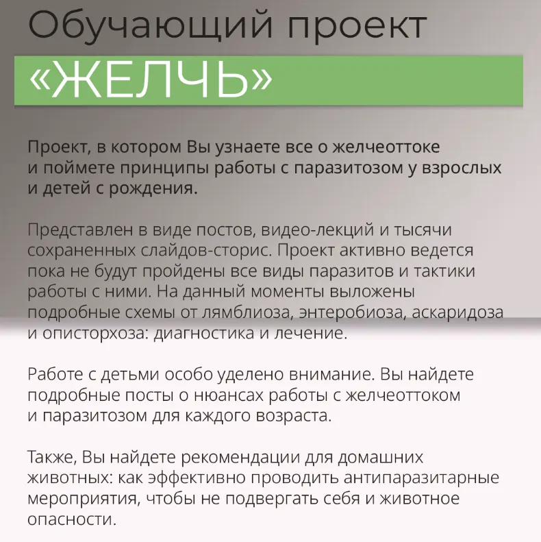 Обложка курса «Обучающий проект Желчь (Виктория Орлинская)»